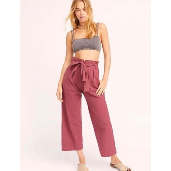 Free People FP One Imogen Wide Leg Crop Pants Sz 2 | Rose - Picture 1 of 11